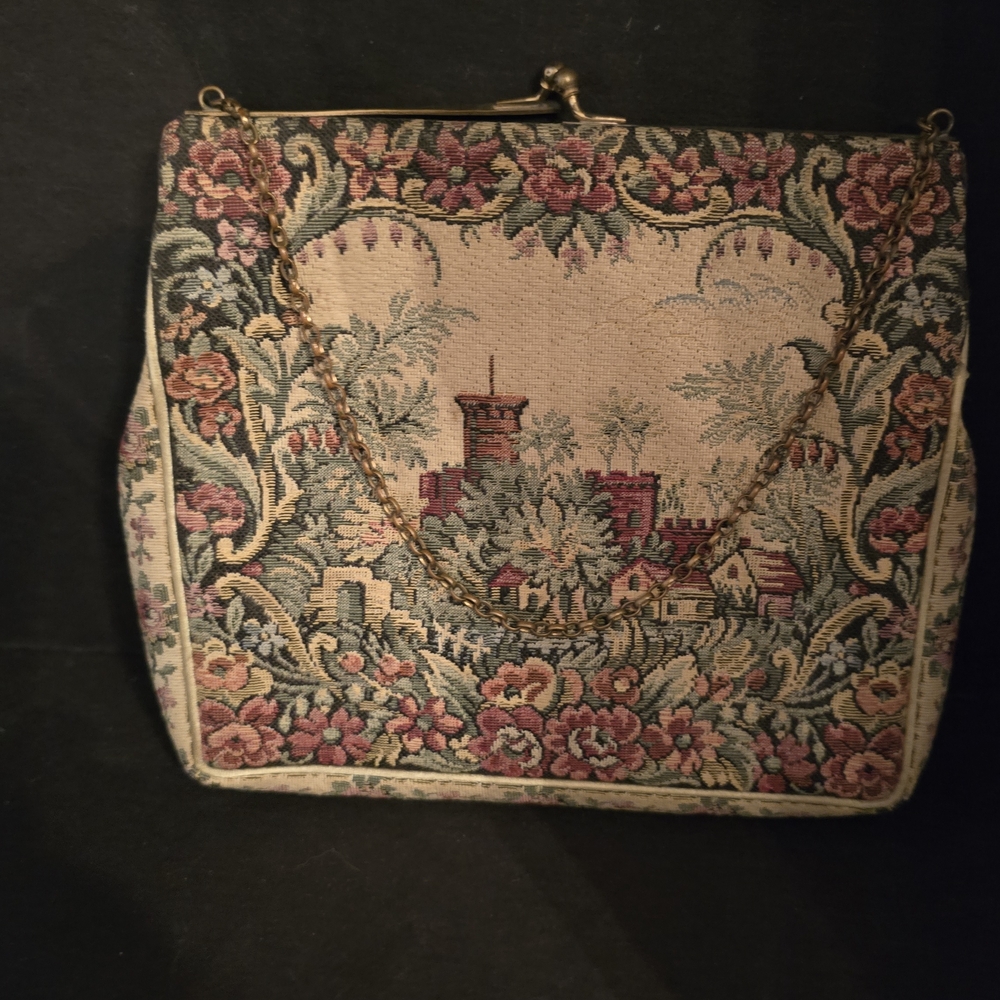 Petite Jolie Floral Tapestry Clutch